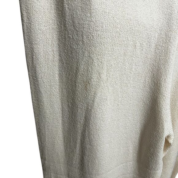 ST JOHN Caviar Ivory Knit cream pants 8 pull on Santana high rise - Picture 2 of 13